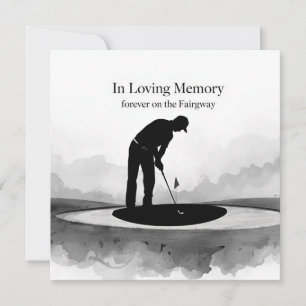 Carte de condoléances Golf Noir et Blanc Golf Déso