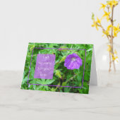 Carte de condoléances horizontale Fleur Violette (Fleur jaune)