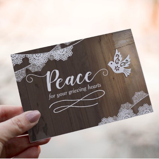 Carte de condoléances Peace for your Grieving Hear