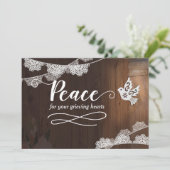 Carte de condoléances Peace for your Grieving Hear (Debout devant)