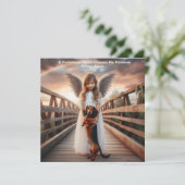 Carte de condoléances Pont arc-en-ciel ange pour D (Debout devant)