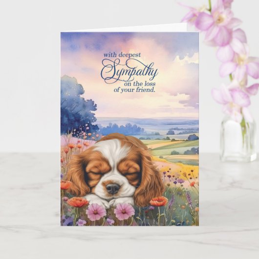 Carte de condoléances pour Cavalier King Charles F (Orchidée)