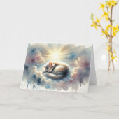 Carte de condoléances pour chat céleste (Fleur jaune)