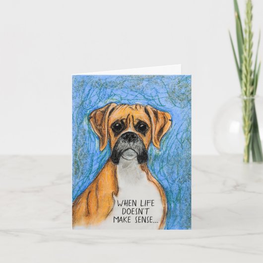 Carte de condoléances pour chien Boxer Fauve (Devant)