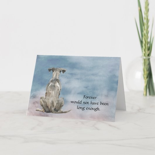 Carte de condoléances pour chien Greyhound (Devant)