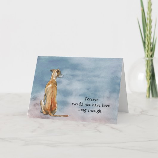 Carte de condoléances pour chien Greyhound Brun (Devant)