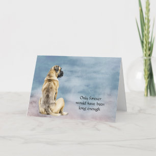 Carte de condoléances pour chien Mastiff anglais