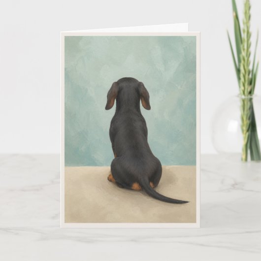 Carte de condoléances pour chien saucisson (Devant)