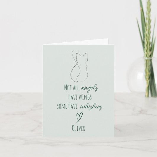 Carte de condoléances pour deuil de chat avec nom (Devant)