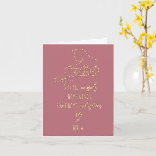 Carte de condoléances pour funérailles de chat ave (Fleur jaune)