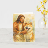 Carte de condoléances pour la perte de chien-Jésus (Fleur jaune)