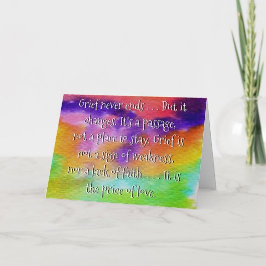 Carte de condoléances pour la perte d'un être cher (Devant)