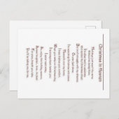 Carte de condoléances pour la perte d'un être cher (Devant / Derrière)