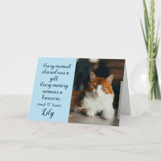 Carte de condoléances pour perte de chat personnal