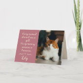 Carte de condoléances pour perte de chat Photo nom (Devant)