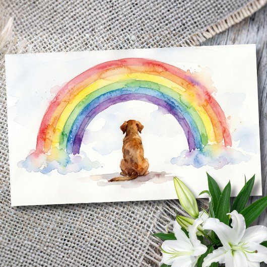 Carte de condoléances pour perte de chien avec nom