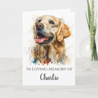 Carte de condoléances pour perte de Golden Retriev