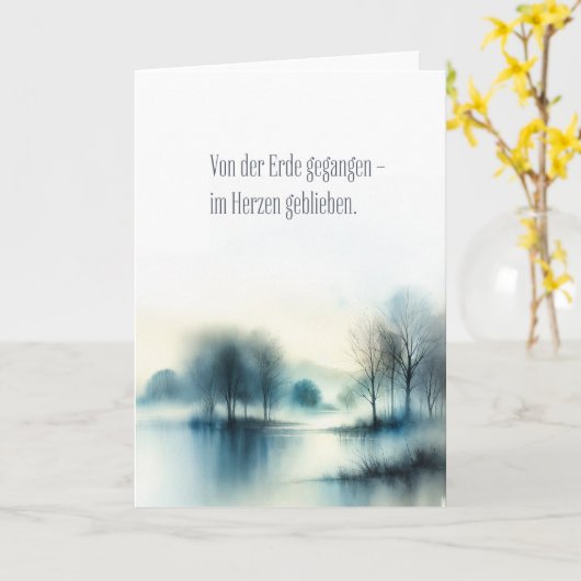 Carte de condoléances "resté dans le cœur" (Fleur jaune)