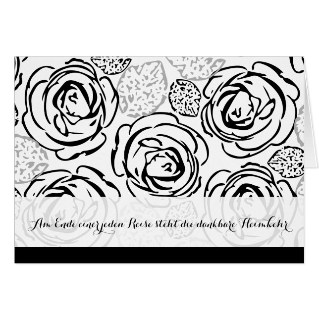 Carte de condoléances roses (Devant Horizontal)