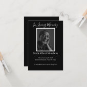 Carte de condoléances simple avec photo pour funér (Devant/Arrière en situation)