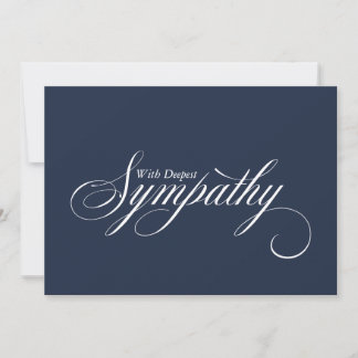 Carte de condoléances simple bleu élégant écriture