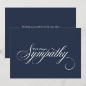 Carte de condoléances simple bleu élégant écriture (Devant / Derrière)