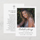 Carte de condoléances simple moderne pour funérail (Devant / Derrière)