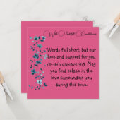 Carte de Condoléances Sincères (Devant/Arrière en situation)