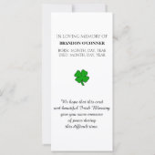 Carte de condoléances sincères Irish Blessing Symp (Dos)