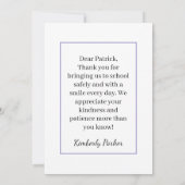 Carte de conducteur d'autobus scolaire de l'enfant (Dos)