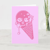 Carte de cône à crème glacée rose (Devant)