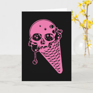 Carte de cône à crème glacée rose