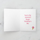 Carte de cône de crème glacée de la Saint-Valentin (Intérieur)