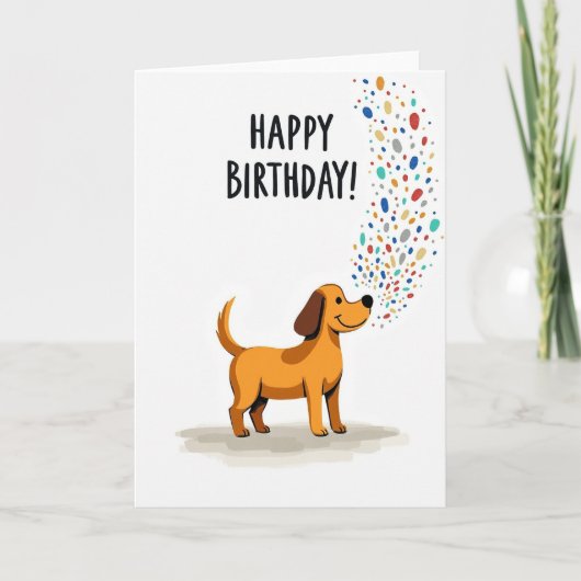 Carte de confettis d'animal joyeux (Devant)