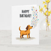 Carte de confettis d'animal joyeux (Fleur jaune)