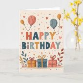 Carte de Confettis d'Anniversaire Pastel (Fleur jaune)