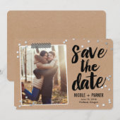 Carte de Confettis de Date de Sauvegarde (Devant / Derrière)