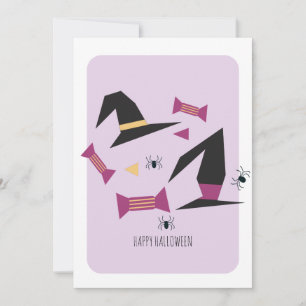 Carte de confettis de sorcière de Halloween joyeux