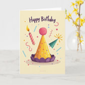 Carte de confettis festifs (Fleur jaune)