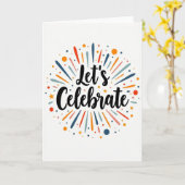 Carte de confettis joyeux explosant (Fleur jaune)