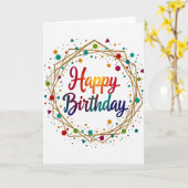Carte de confettis pour anniversaire doré (Fleur jaune)