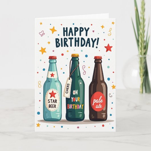 Carte de Confettis pour Bouteilles de Fête (Devant)