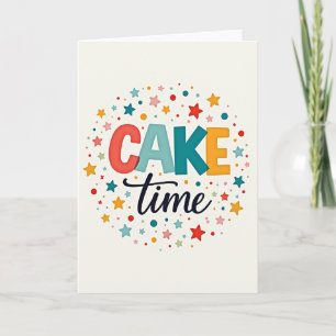 Carte de Confettis pour l'Heure du Gâteau