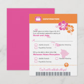 Carte de confirmation de réponse pour un mariage à (Devant / Derrière)