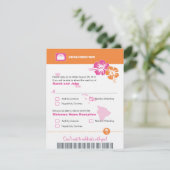 Carte de confirmation de réponse pour un mariage à (Debout devant)