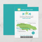 Carte de confirmation de RSVP pour mariage à Jamaï (Devant / Derrière)