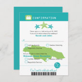 Carte de confirmation de RSVP pour mariage à la Ja (Devant / Derrière)