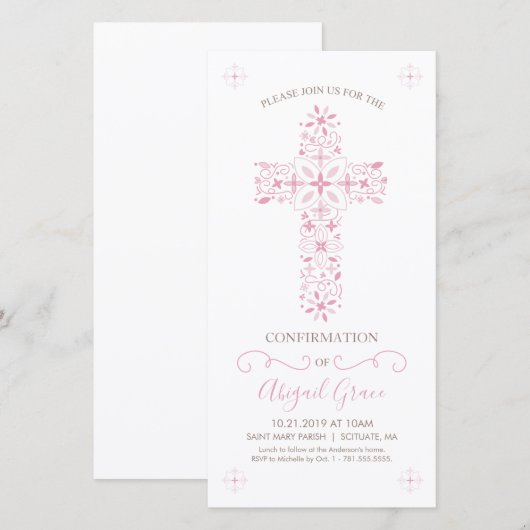 Carte de confirmation - Invitation de confirmation (Devant / Derrière)