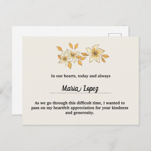 Carte de conformité à l'aquarelle or (Devant / Derrière)