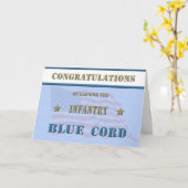 Carte de congratulation bleue (Fleur jaune)